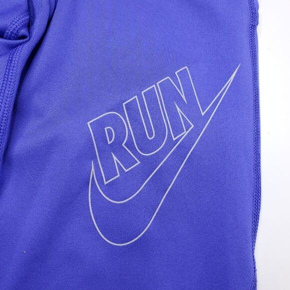 XS NIKE RUNNING BLACK PURPLE drawstring CAPRI PANTS LEGGINGS extra small - Picture 3 of 12